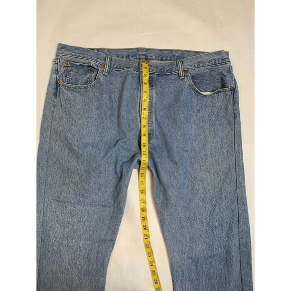 Levi's 501 Jeans Mens Size 42x30 Blue Button Fly Straight Leg Denim Cowboy Chore - Picture 9 of 10
